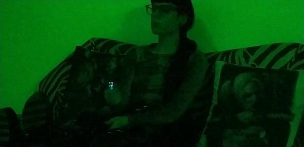  Beth Kinky - Sexy goth domina smoking in green light pt1 HD